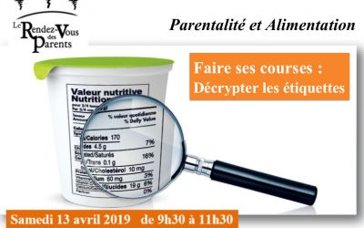 Atelier parents : parentalité et alimentation – 13 avril 2019