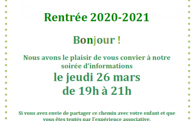 Soirée d’information – Les Crocos 75012 – 26 mars