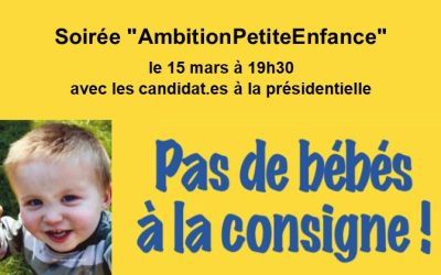 Soirée “Ambition petite enfance” : 15 mars  à 19h30
