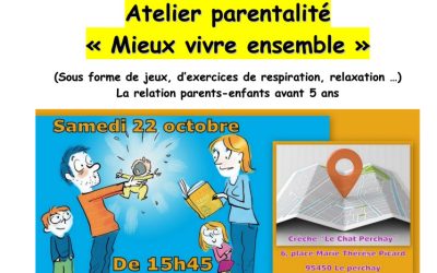 Atelier parentalité : Mieux vivre ensemble – 22 octobre à Le Perchay