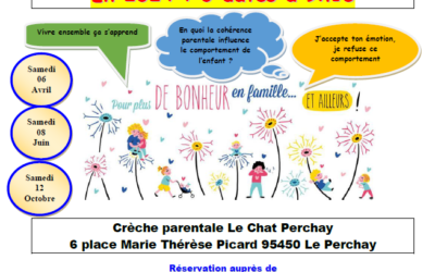 Ateliers parentalité juin et octobre – 95450 Le Perchay